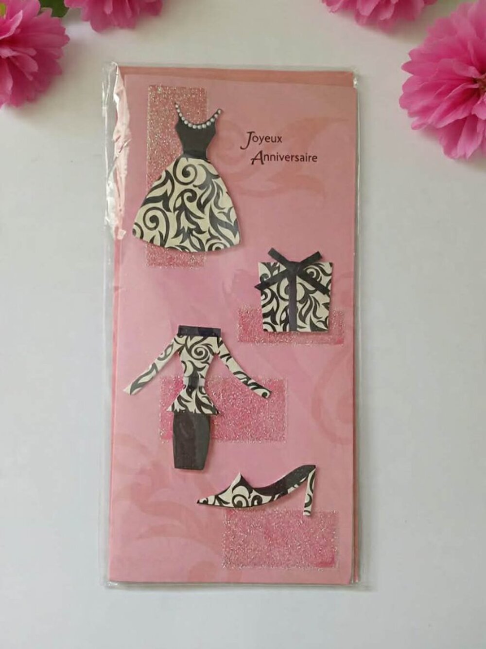 FREE WITH PURCHASE | Pink French Birthday Card Dress & Accessories NWT
